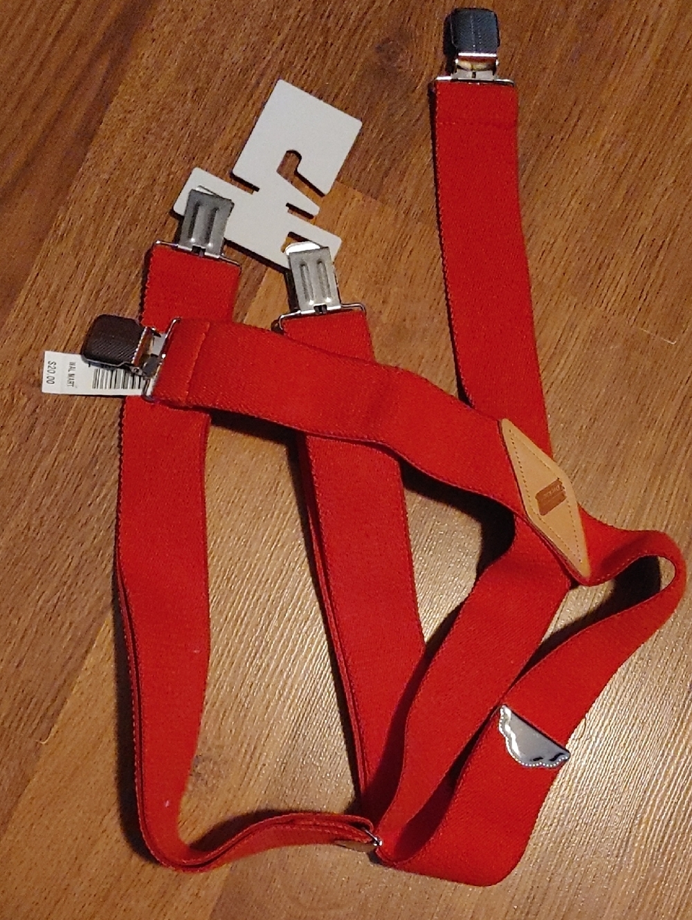 Dickies Men's Red Elastic Suspenders